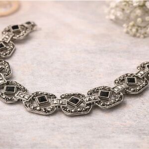 Elegant Silver and Black Women's Bracelet
